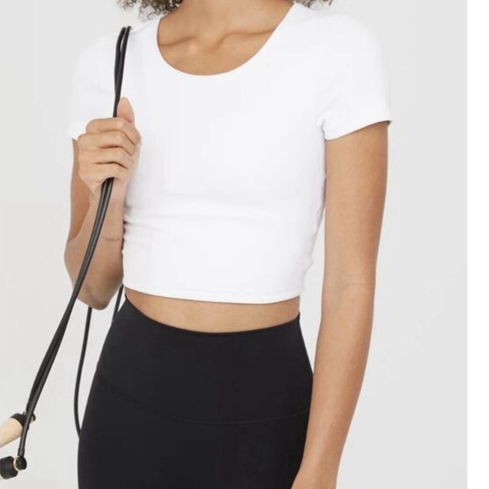 OFFLINE By Aerie Real Me XTRA Twist Back Tee White | Size Small - Picture 2 of 4